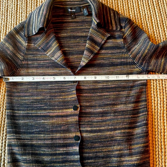 Theory slim fit polo neck button up shirt sz petite - Picture 10 of 13